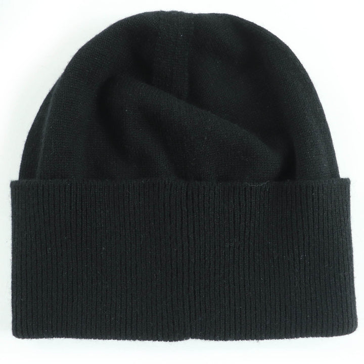 Great CHANEL Knit cap COCO Mark Beanie black cashmere Women AA9335