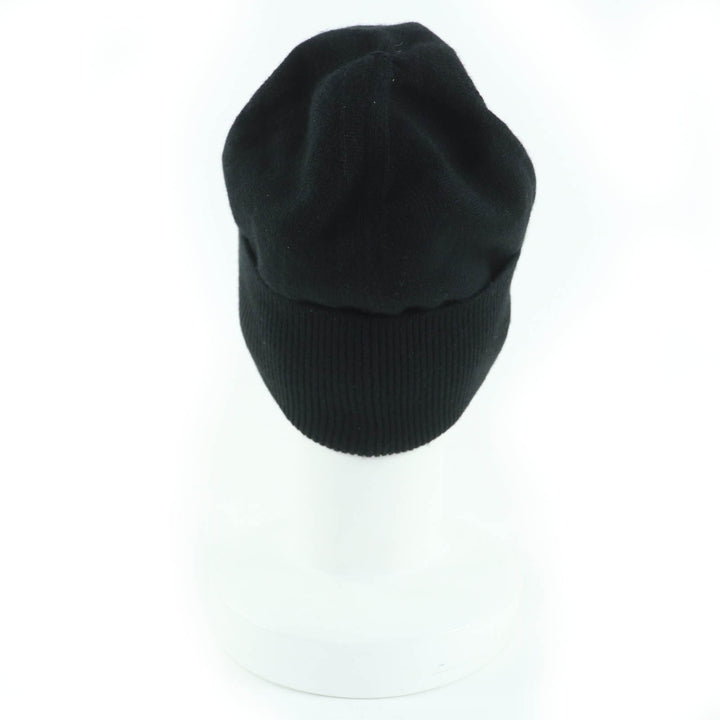 Great CHANEL Knit cap COCO Mark Beanie black cashmere Women AA9335