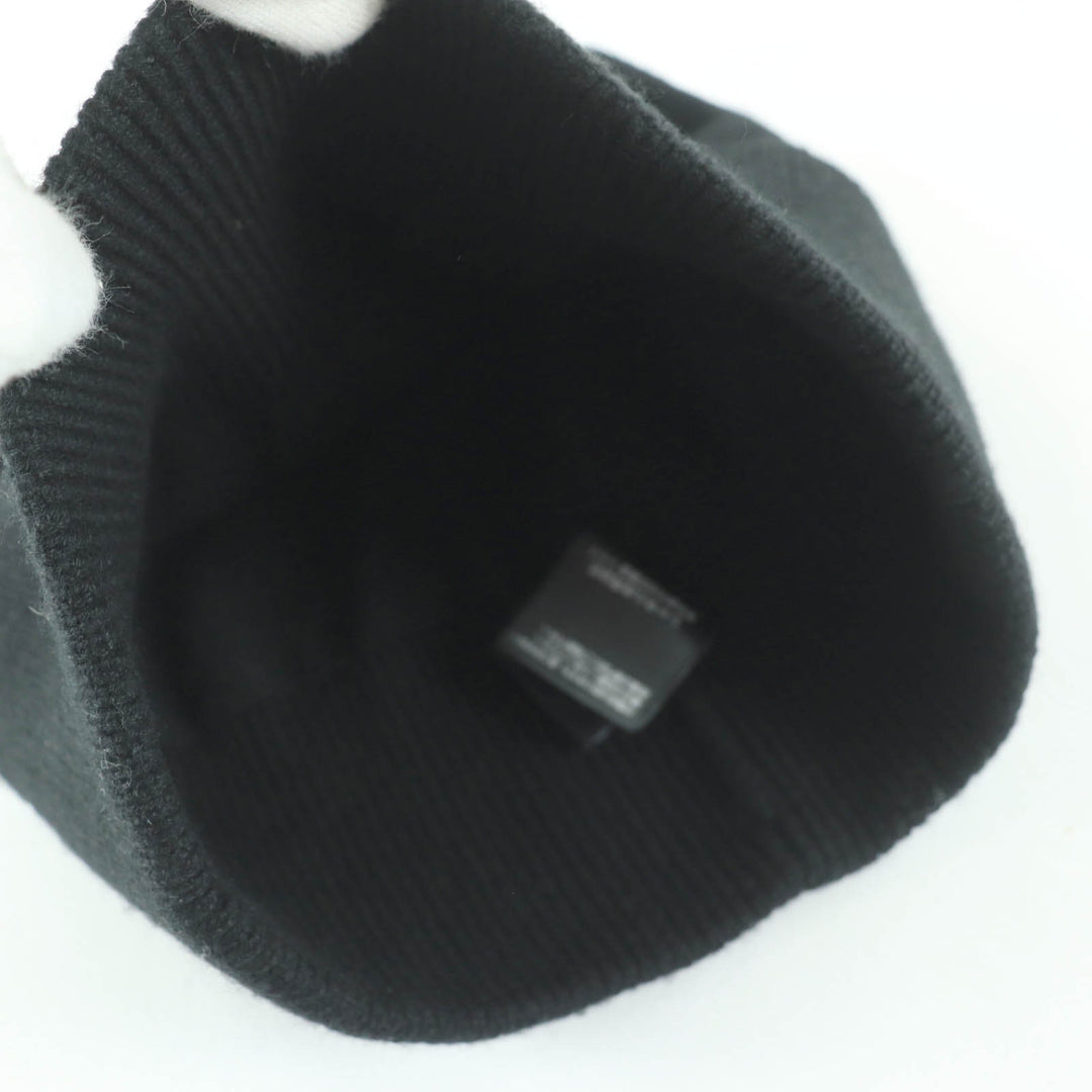 Great CHANEL Knit cap COCO Mark Beanie black cashmere Women AA9335