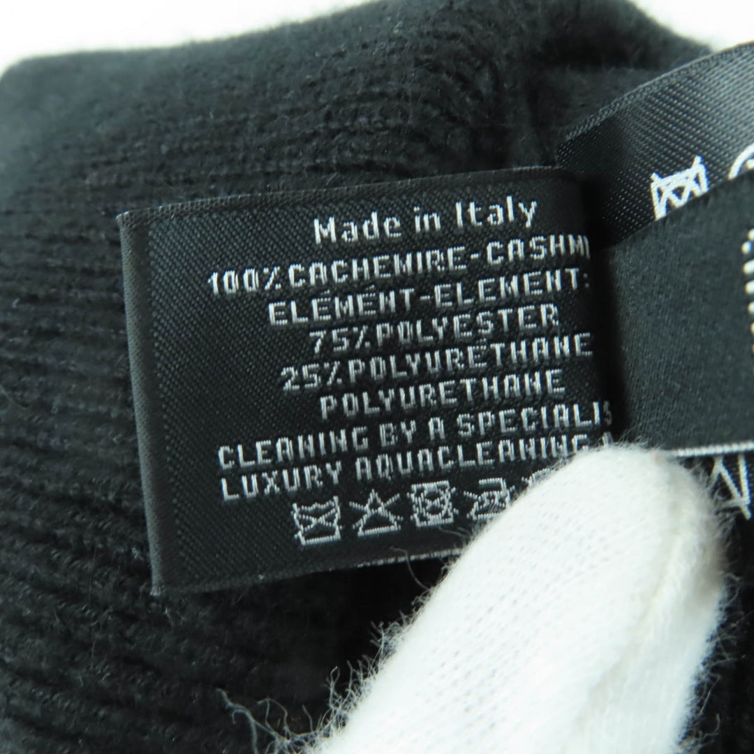 Great CHANEL Knit cap COCO Mark Beanie black cashmere Women AA9335