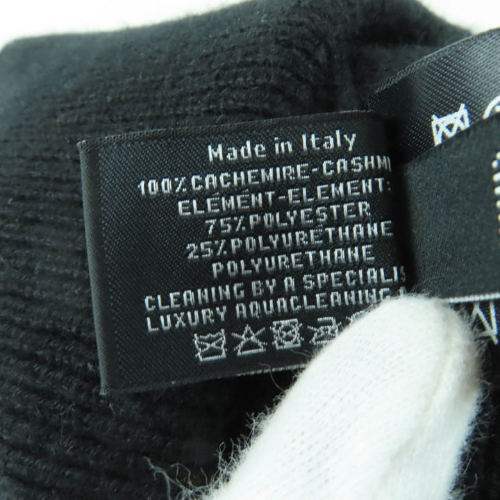 Great CHANEL Knit cap COCO Mark Beanie black cashmere Women AA9335