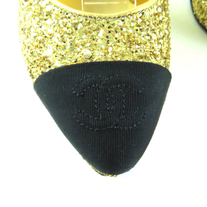 Very Good CHANEL pumps gold Women 36.5 G37586