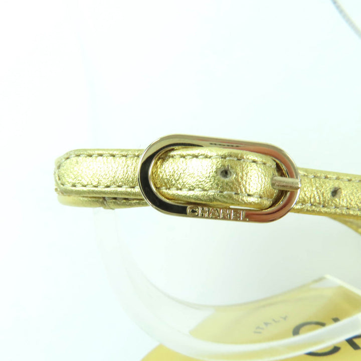 Very Good CHANEL pumps gold Women 36.5 G37586