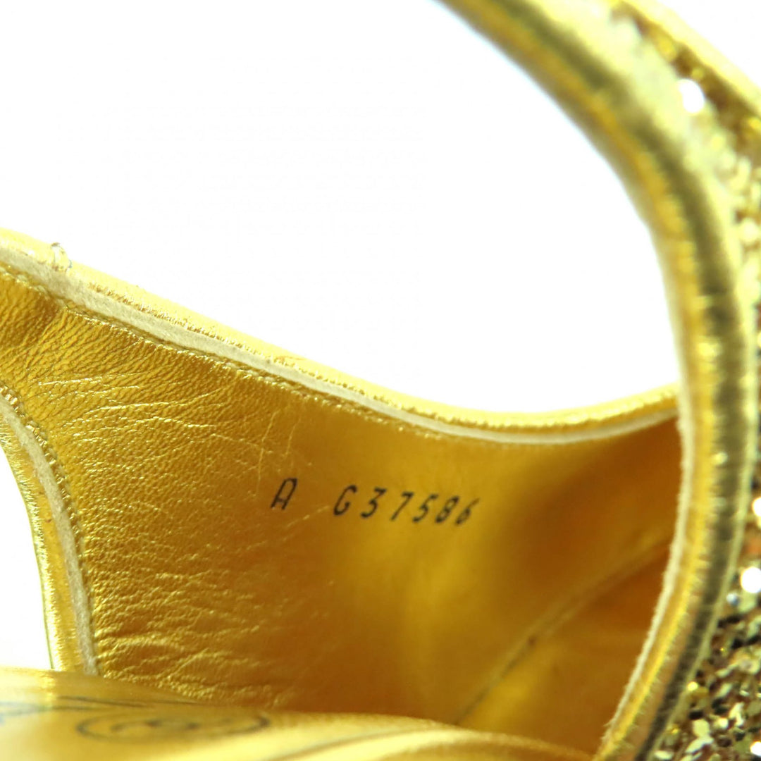 Very Good CHANEL pumps gold Women 36.5 G37586