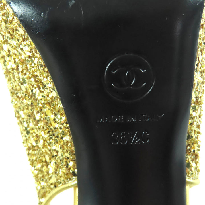Very Good CHANEL pumps gold Women 36.5 G37586
