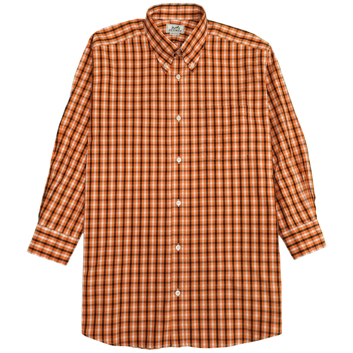 Excellent HERMES Long sleeve shirt Orange cotton mens 42