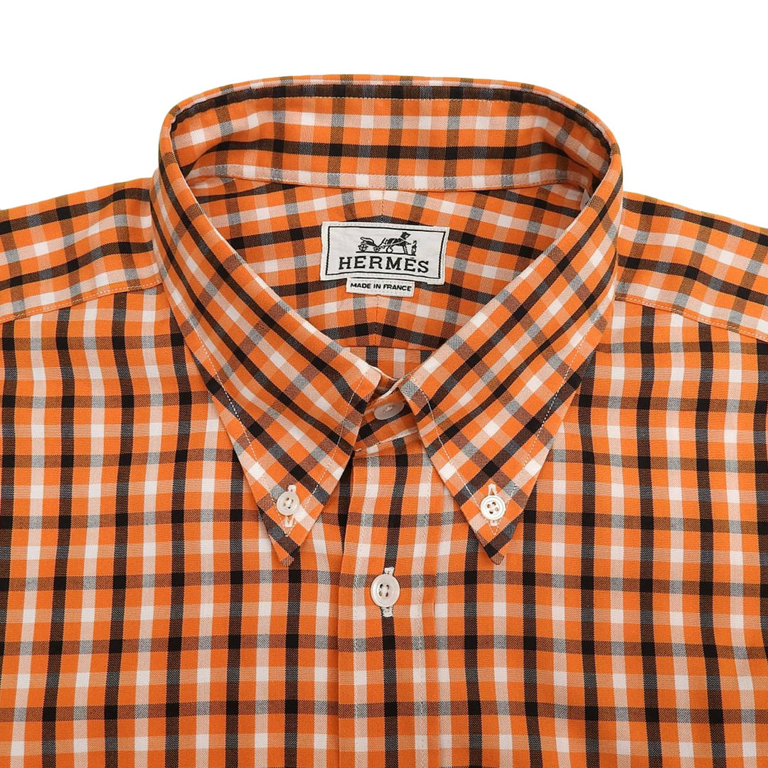 Excellent HERMES Long sleeve shirt Orange cotton mens 42