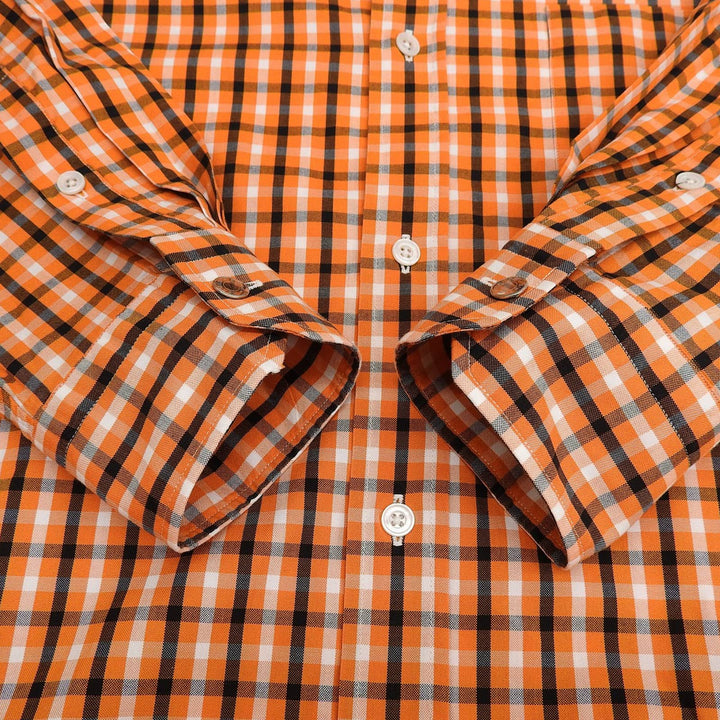 Excellent HERMES Long sleeve shirt Orange cotton mens 42