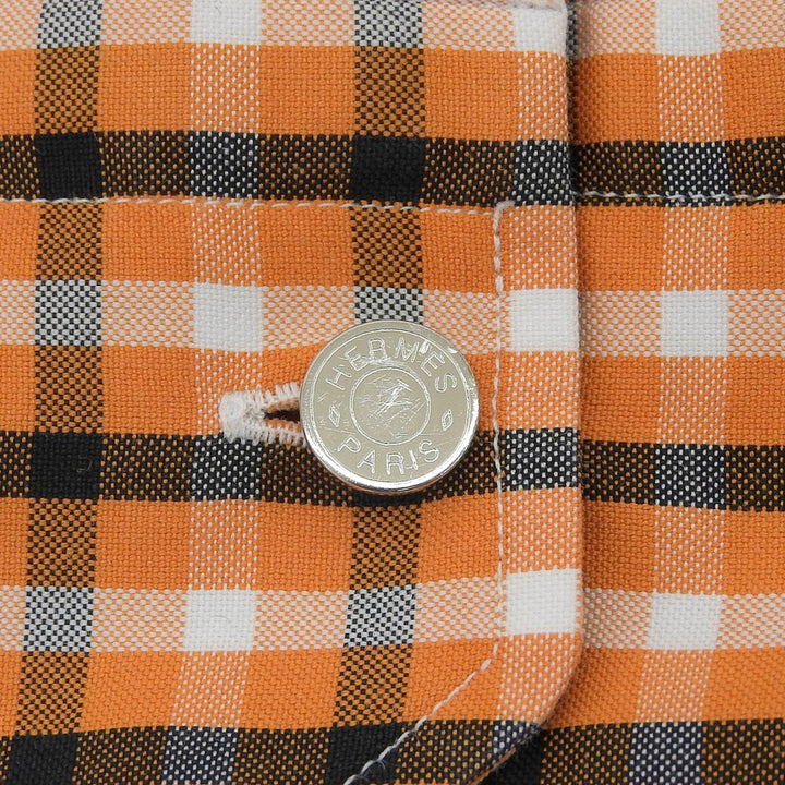 Excellent HERMES Long sleeve shirt Orange cotton mens 42
