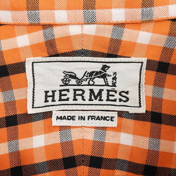 Excellent HERMES Long sleeve shirt Orange cotton mens 42