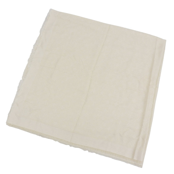 Excellent LOUIS VUITTON shawl off white silk Women M71546