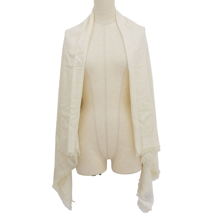 Excellent LOUIS VUITTON shawl off white silk Women M71546