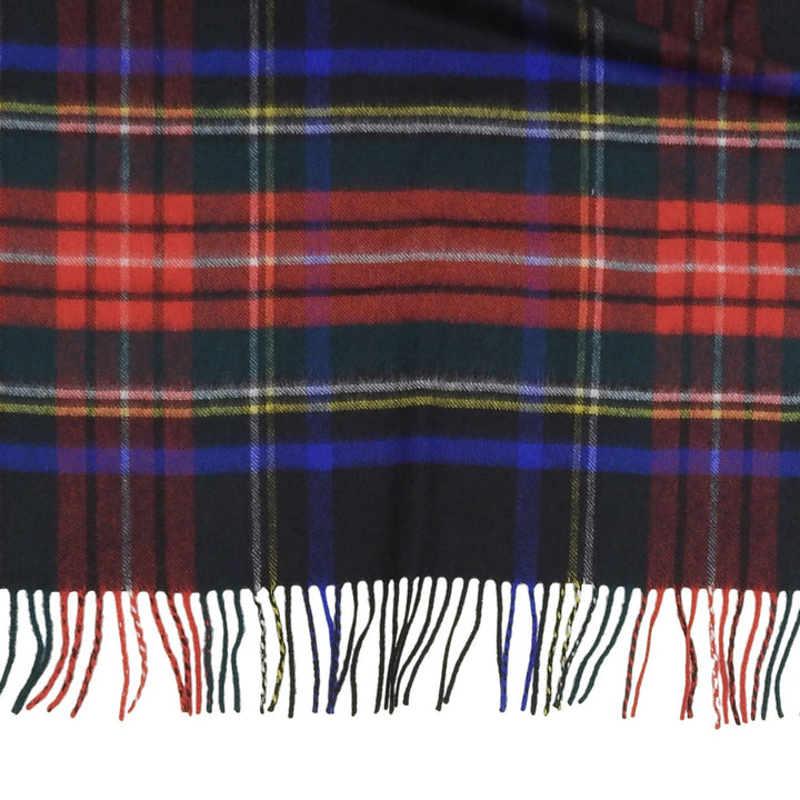 Pristine Johnstons of Elgin Scarf Check Pattern with fringe Multi cashmere Women