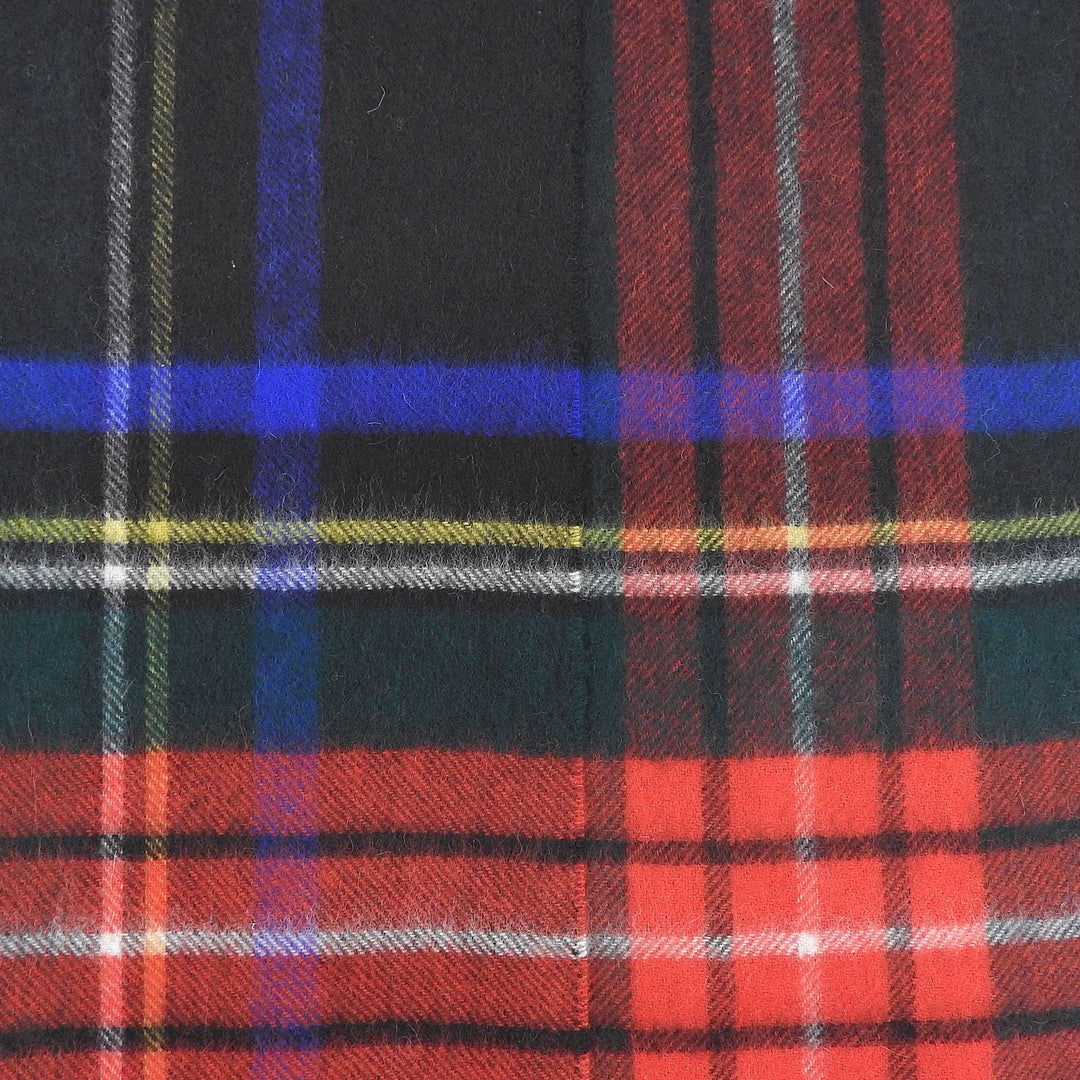 Pristine Johnstons of Elgin Scarf Check Pattern with fringe Multi cashmere Women