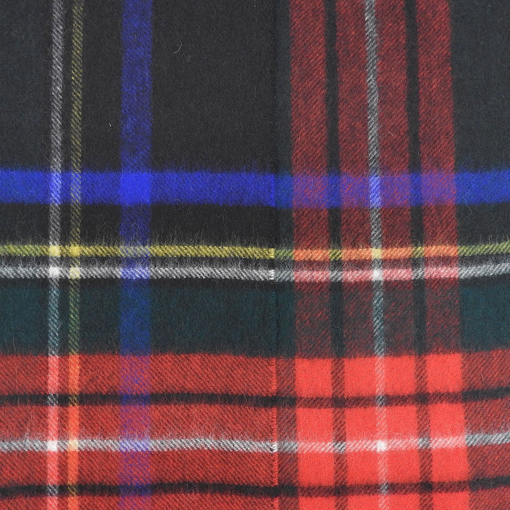 Pristine Johnstons of Elgin Scarf Check Pattern with fringe Multi cashmere Women