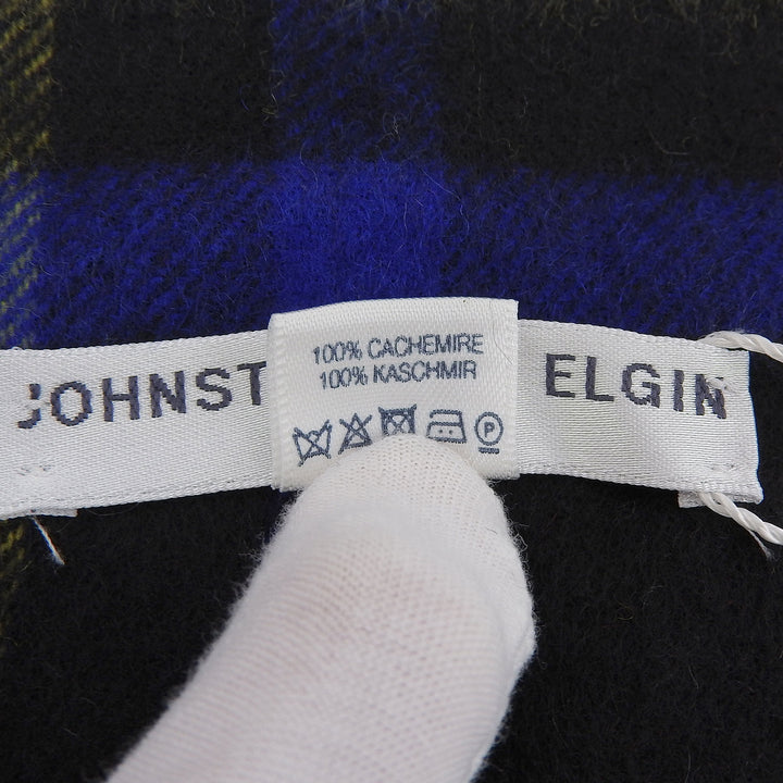 Pristine Johnstons of Elgin Scarf Check Pattern with fringe Multi cashmere Women