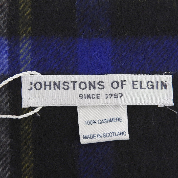 Pristine Johnstons of Elgin Scarf Check Pattern with fringe Multi cashmere Women