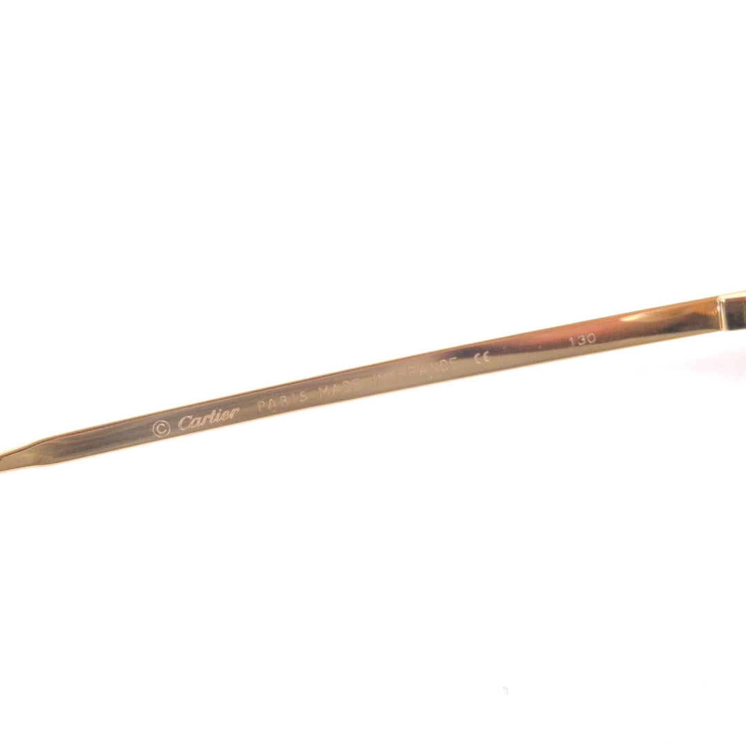 Great Cartier Glasses C logo oval lens two-point rimless gold