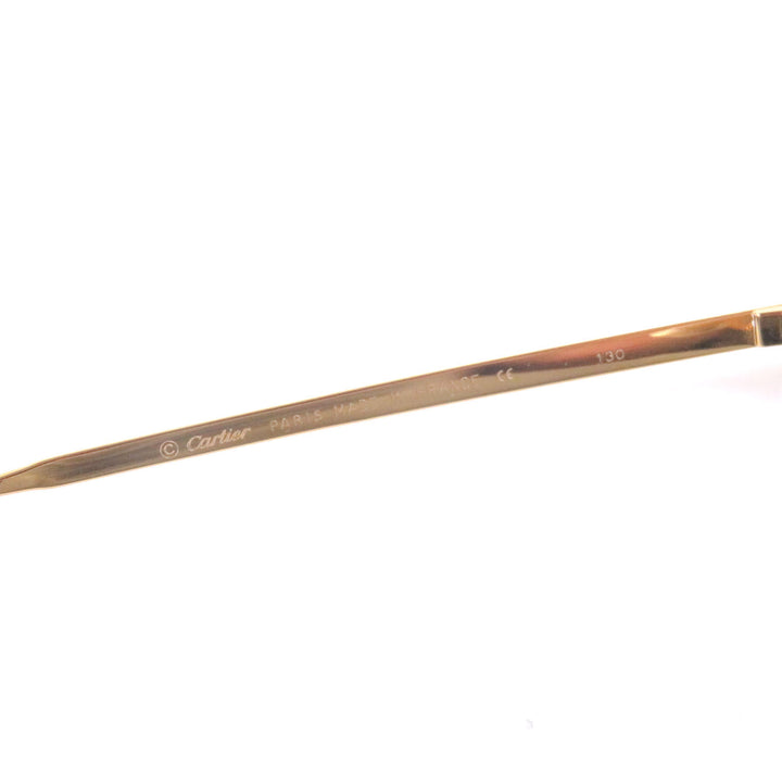 Great Cartier Glasses C logo oval lens two-point rimless gold