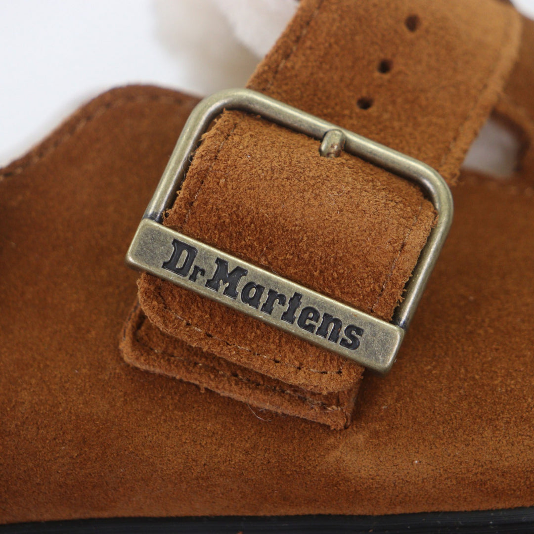 Excellent Dr.Martens Sandals JORGE SHEARLING MULE Brown Suede leather mens 7