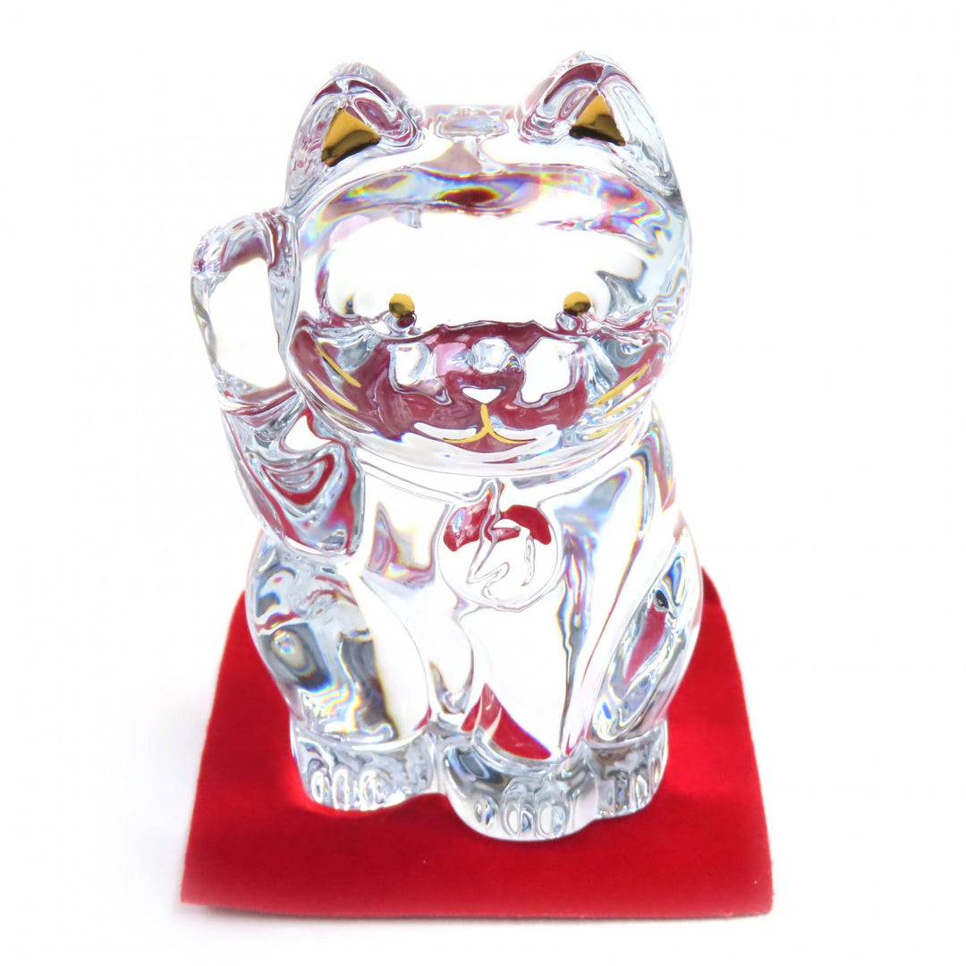 Excellent Baccarat object Lucky Cat clear crystal Women