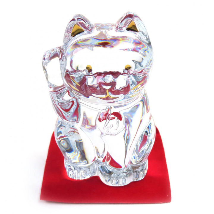 Excellent Baccarat object Lucky Cat clear crystal Women