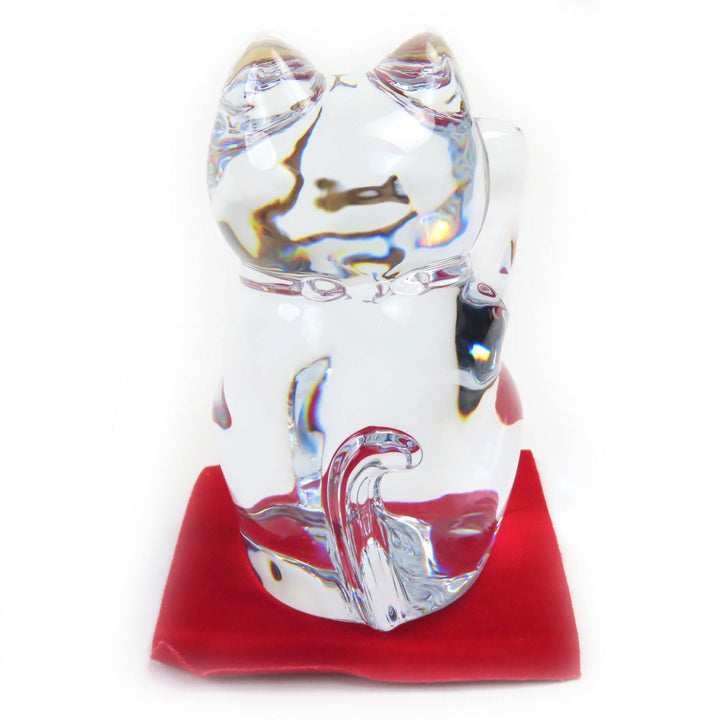 Excellent Baccarat object Lucky Cat clear crystal Women