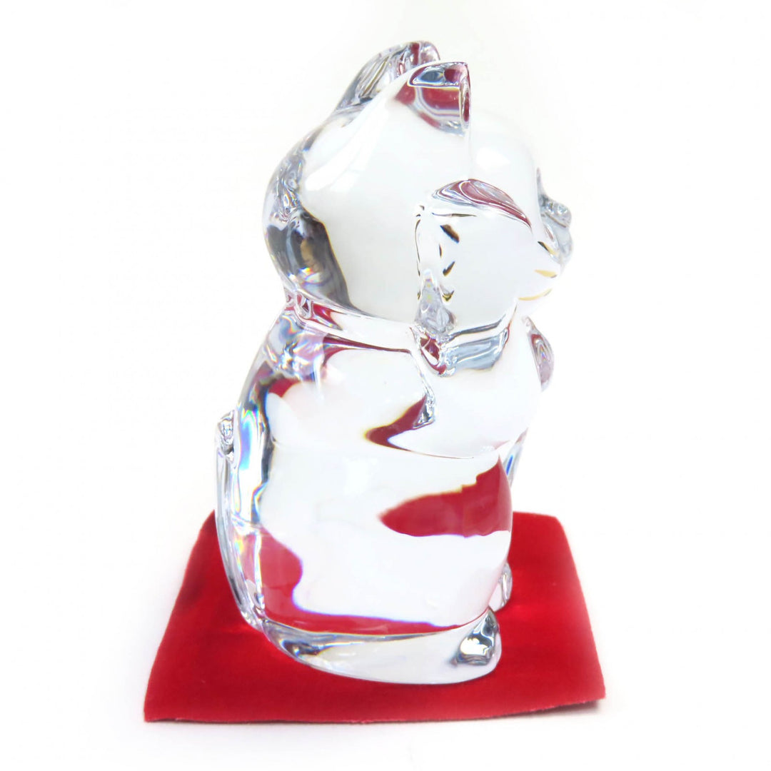 Excellent Baccarat object Lucky Cat clear crystal Women