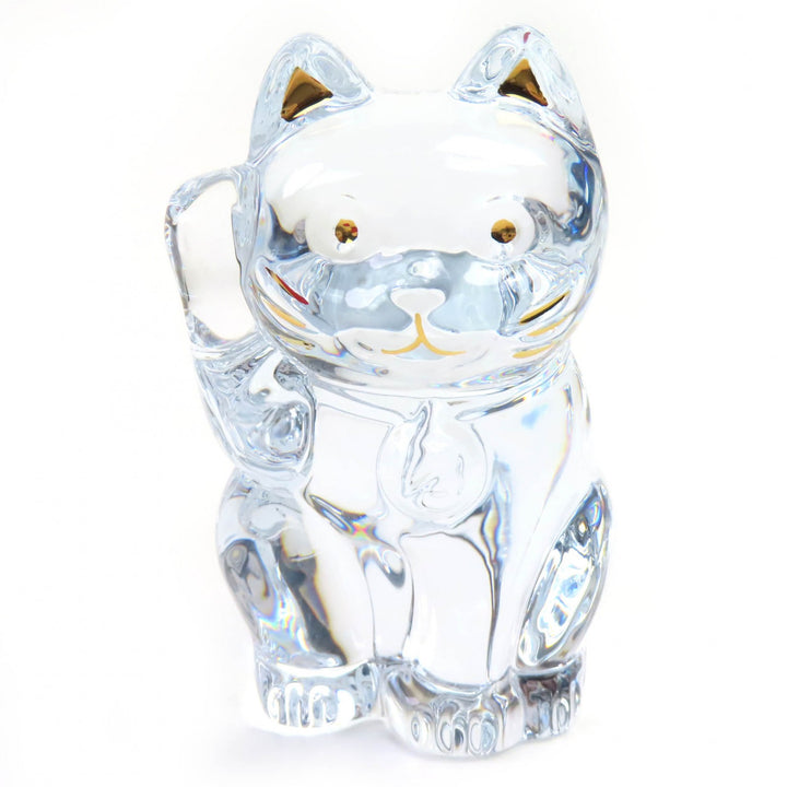 Excellent Baccarat object Lucky Cat clear crystal Women