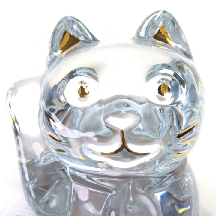 Excellent Baccarat object Lucky Cat clear crystal Women