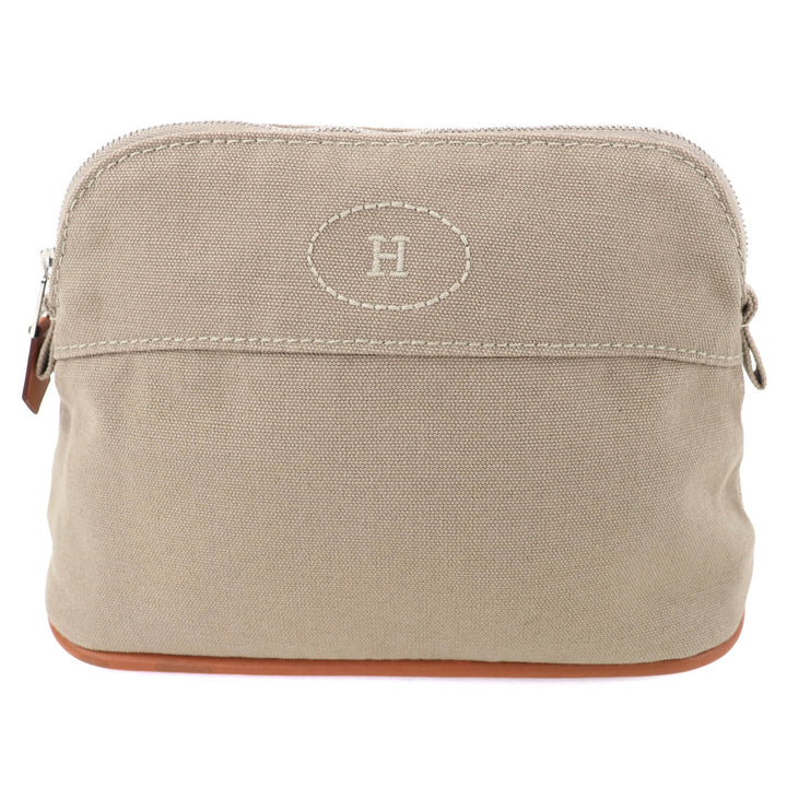 Great HERMES Cosmetics Pouch Bored Porch PM beige cotton Women