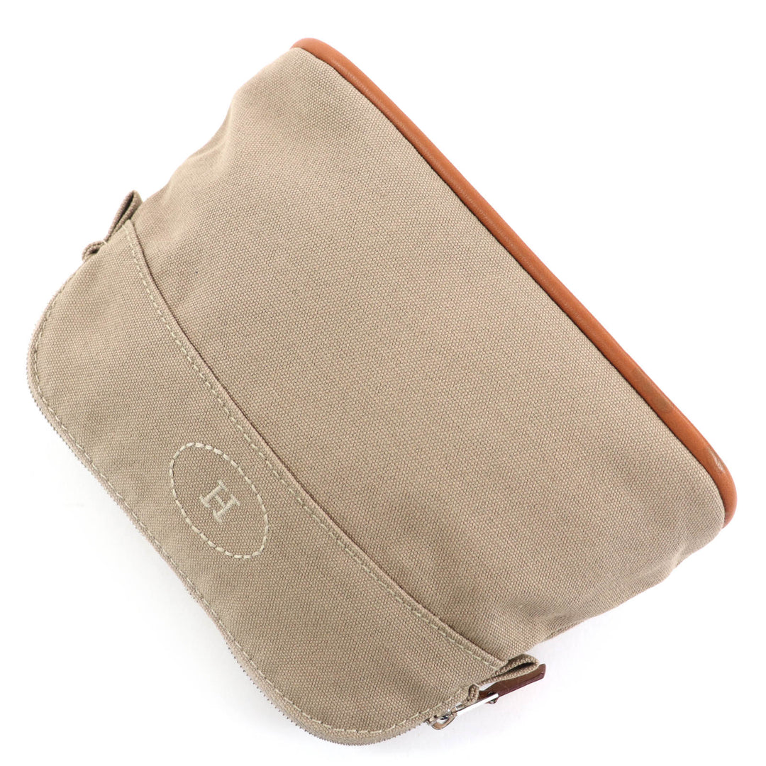 Great HERMES Cosmetics Pouch Bored Porch PM beige cotton Women