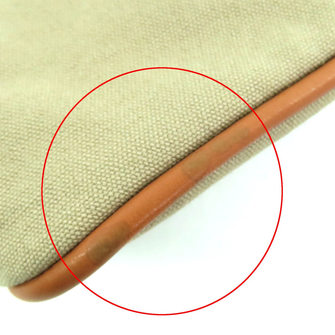 Great HERMES Cosmetics Pouch Bored Porch PM beige cotton Women