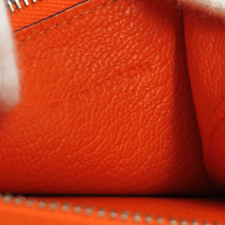 新品 HERMES 二つ折り財布 BEAN コンパクト オレンジ シェーブ レディース