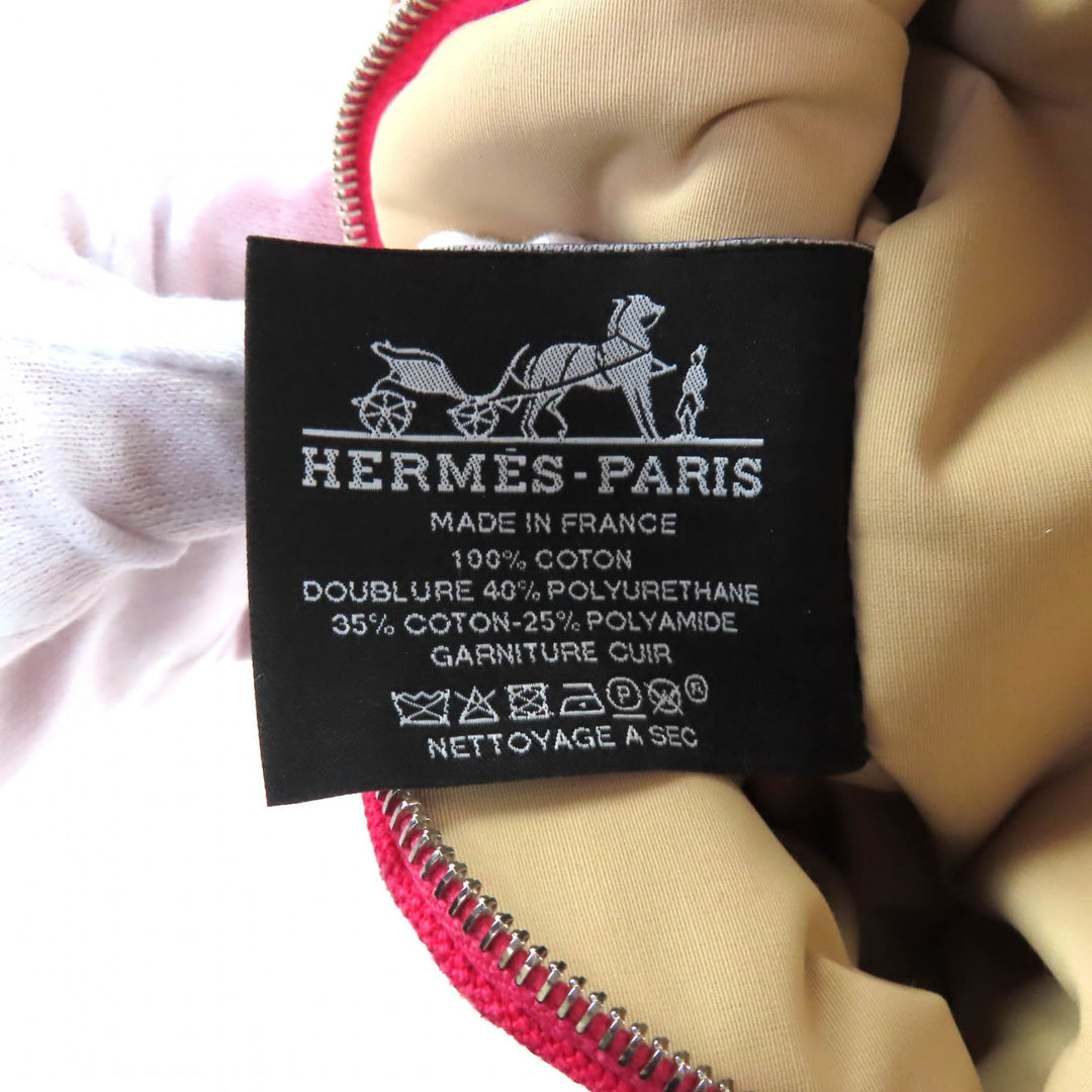 HERMES コスメポーチ Boride ミニ ミニ ピンク コットン レディース