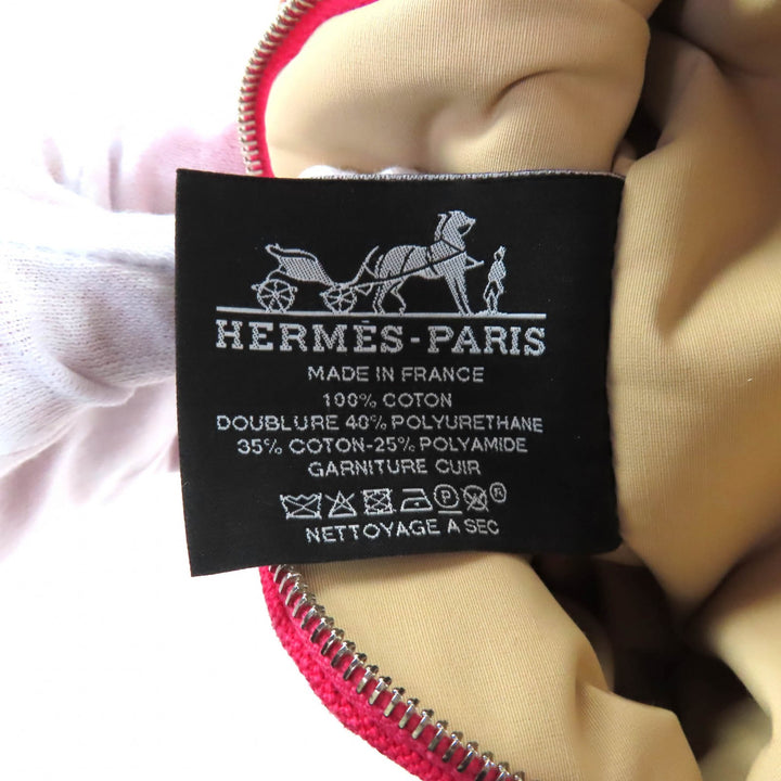 HERMES コスメポーチ Boride ミニ ミニ ピンク コットン レディース
