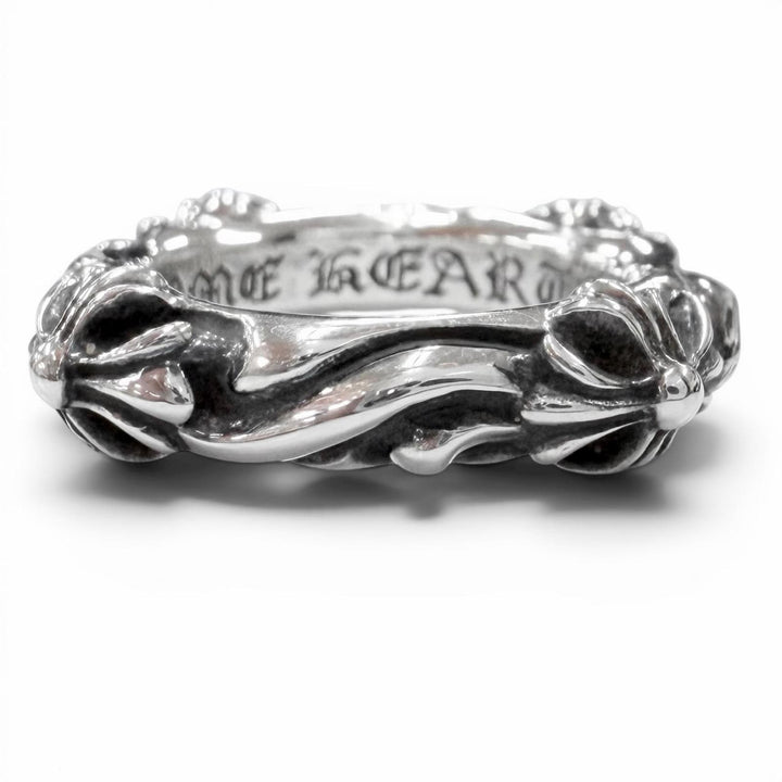 Excellent CHROME HEARTS Ring SBT BAND RG Scroll Band Ring Silver SV925 mens