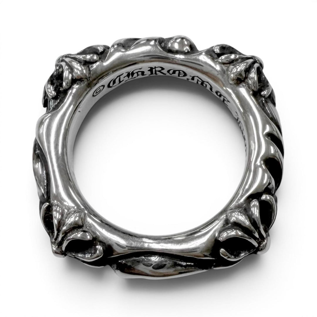 Excellent CHROME HEARTS Ring SBT BAND RG Scroll Band Ring Silver SV925 mens