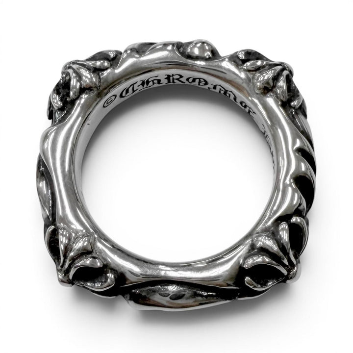 Excellent CHROME HEARTS Ring SBT BAND RG Scroll Band Ring Silver SV925 mens