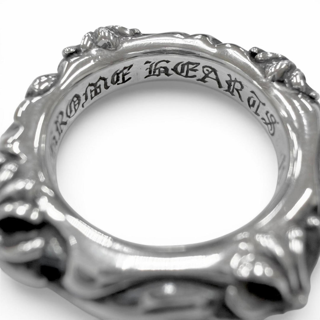 Excellent CHROME HEARTS Ring SBT BAND RG Scroll Band Ring Silver SV925 mens