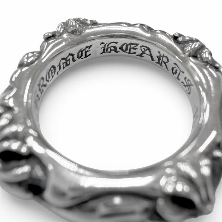 Excellent CHROME HEARTS Ring SBT BAND RG Scroll Band Ring Silver SV925 mens