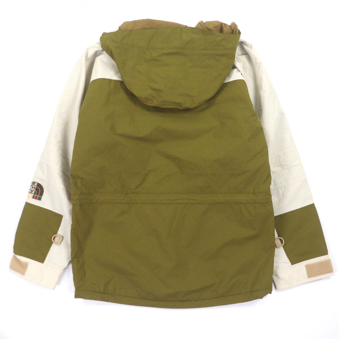 Excellent GUCCI THE NORTH FACE mountain hoodie khaki Nylon mens S 663759