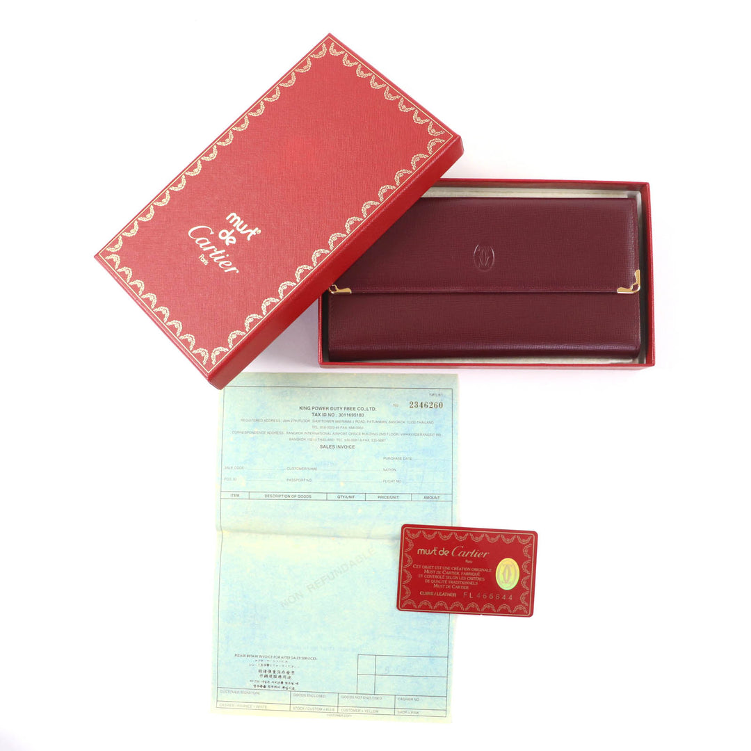 Great Cartier Purse Bordeaux leather Women