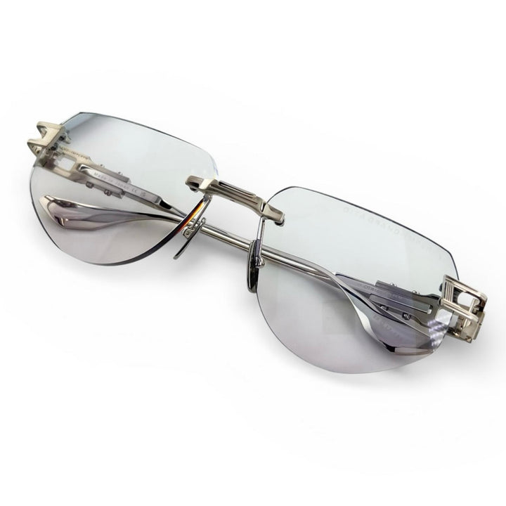 Excellent DITA sunglasses GRAND IMPERYN Two Point Rimless Silver mens DTX164