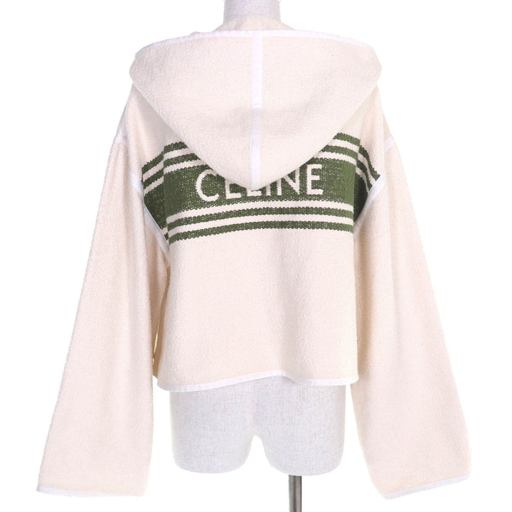 Excellent CELINE cardigan Logo-embossed leather belt Metal hooded 36 2V81G285Q