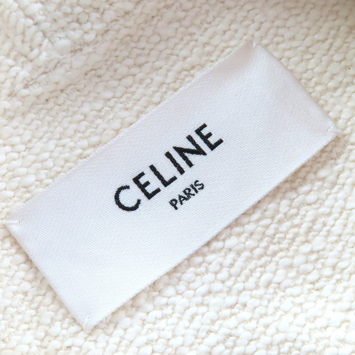 Excellent CELINE cardigan Logo-embossed leather belt Metal hooded 36 2V81G285Q