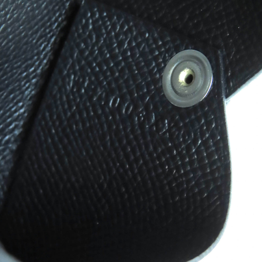 Pristine HERMES Card Case Calvi Business Coin case black Epsom Leather