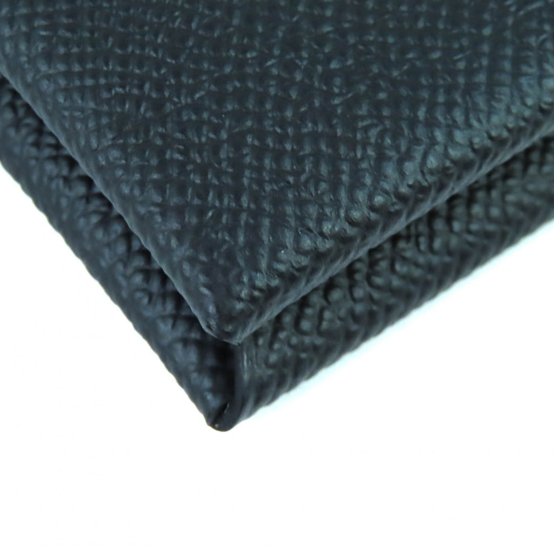 Pristine HERMES Card Case Calvi Business Coin case black Epsom Leather