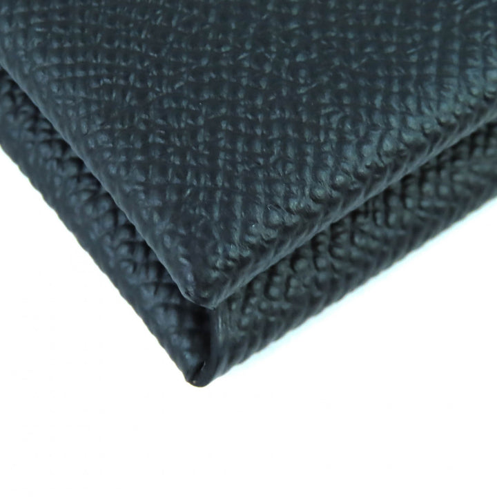 Pristine HERMES Card Case Calvi Business Coin case black Epsom Leather