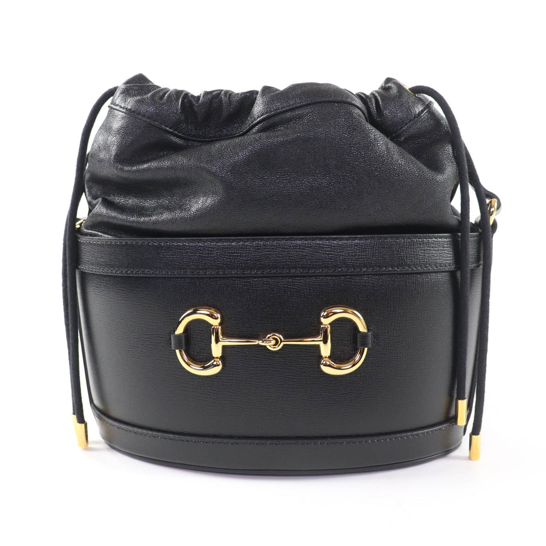 Excellent GUCCI Shoulder Bag black leather Women 602118